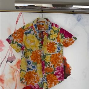 Janie & Jack Multicolor Kid’s Floral Button Down Shirt Size:7